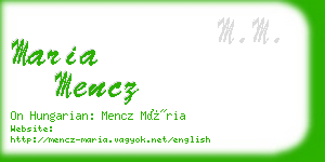 maria mencz business card